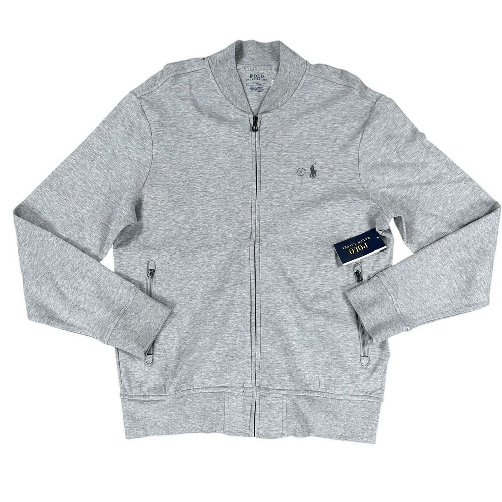 NEW Polo Ralph Lauren Men's Medium Full Zip‎ Jacket Sweatshirt Gray Heather